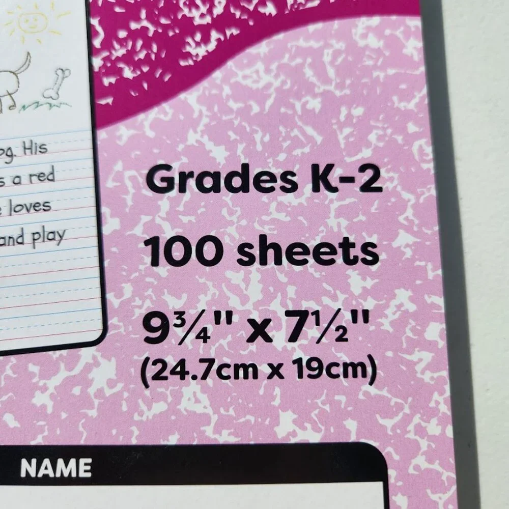 2X Primary Composition Notebook Grades K-2 Primary Journal Grades Writing Drawin